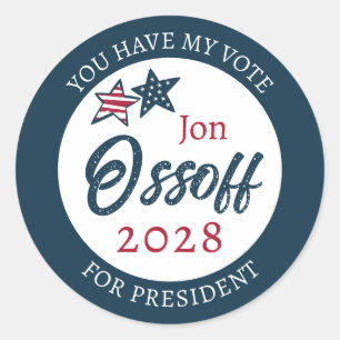 Jon Ossoff for Presdient 2028 Classic Round Sticker