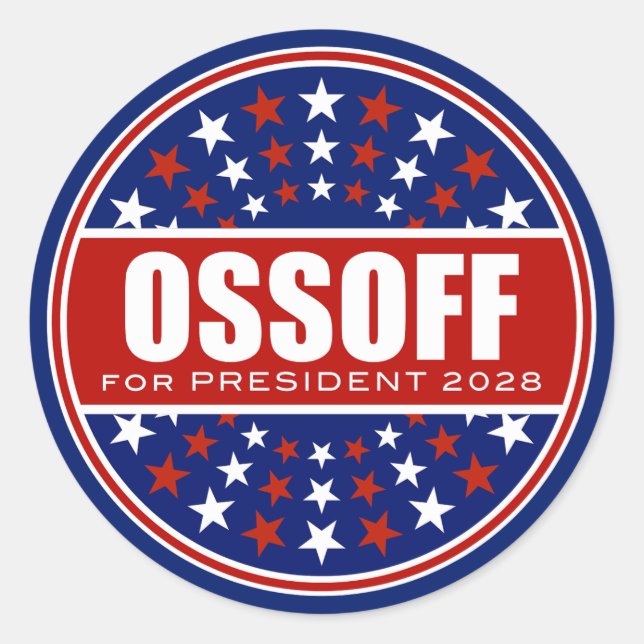 Jon Ossoff for President 2028 Classic Round Sticker (Front)