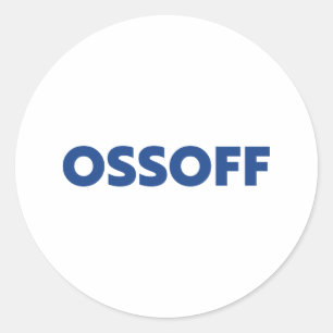 Jon Ossoff Georgia Senate runoff blue white Classic Round Sticker
