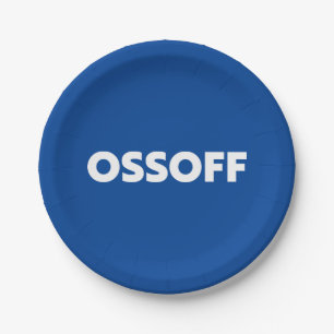 Jon Ossoff Georgia Senate runoff blue white party Paper Plate