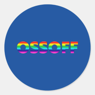 Jon Ossoff Georgia Senate runoff pride lgbt blue Classic Round Sticker