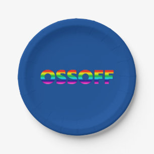 Jon Ossoff Georgia Senate runoff pride lgbt blue Paper Plate