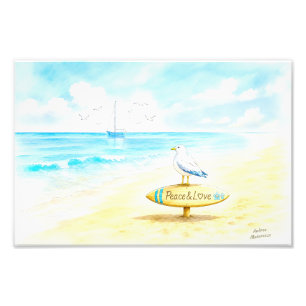 Jon Seagull - Peace & Love Photo Print