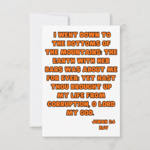 Jonah 2:6 KJV Bible Verse Greeting Card