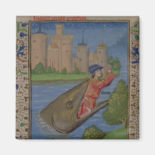 Jonah and the Whale, from the Bible of Jean XXII Magnet
