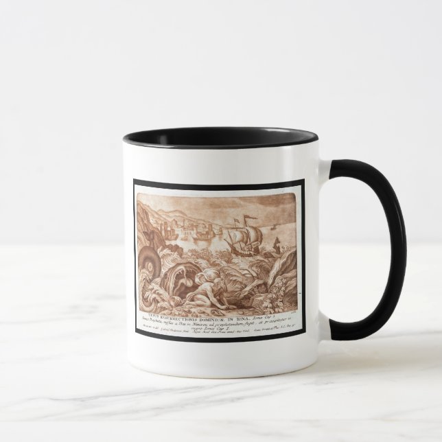 Jonah and the Whale, illustration from a Bible, en Mug (Right)