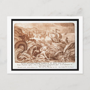 Jonah and the Whale, illustration from a Bible, en Postcard