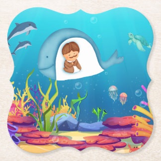 Jonah and the Whale Kids Bracket Coasters