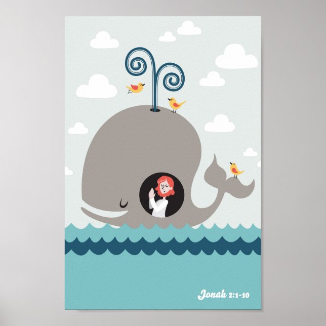 Jonah And The Whale Poster Bible Story Christian (Front)