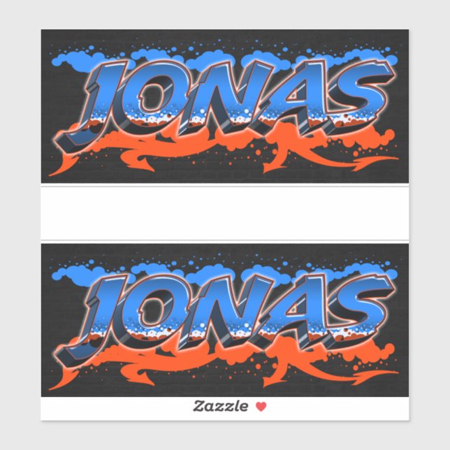 Jonas First Name Graffiti Sticker (Sheet)