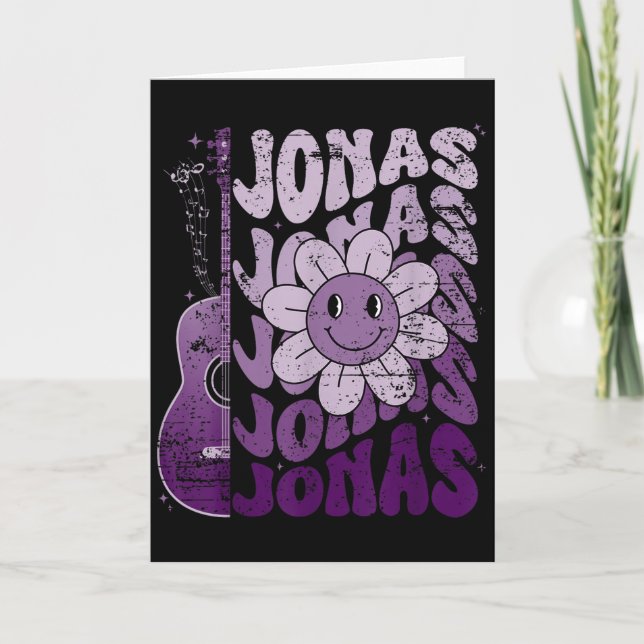 Jonas First Name I Love Jonas Girl Groovy 80's Vin Card (Front)