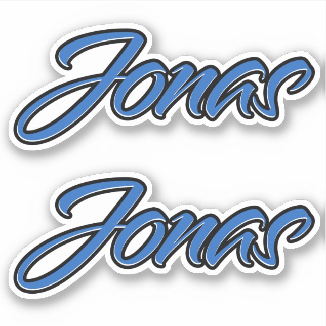 Jonas Name blue sticker Sticker Sticker Stickerset (Front)