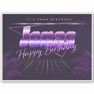 Jonas Name First Name lila retro Sticker Birthday