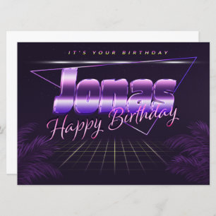 Jonas Name First Name purla retro Card Birthday