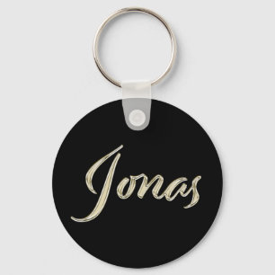 Jonas Name whitegold Button Schlüsselanhänger Key Ring