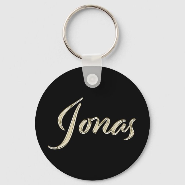 Jonas Name whitegold Button Schlüsselanhänger Key Ring (Front)