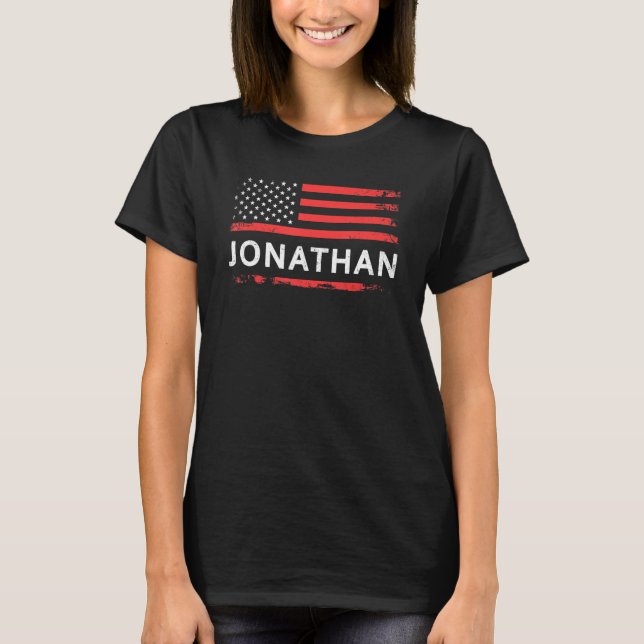 Jonathan American Flag  For Jonathan T-Shirt (Front)