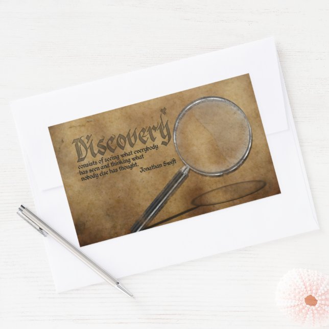 Jonathan Swift Inspirational Quote "Discovery" Rectangular Sticker (Envelope)