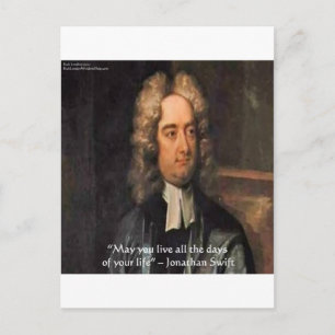 Jonathan Swift Live Life Humour Quote Postcard