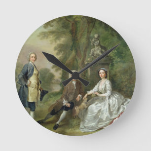 Jonathan Tyers (d.1767) and his Daughter, Elizabet Round Clock