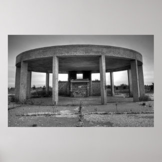 Jones Beach Gazebo (Black and White) Poster