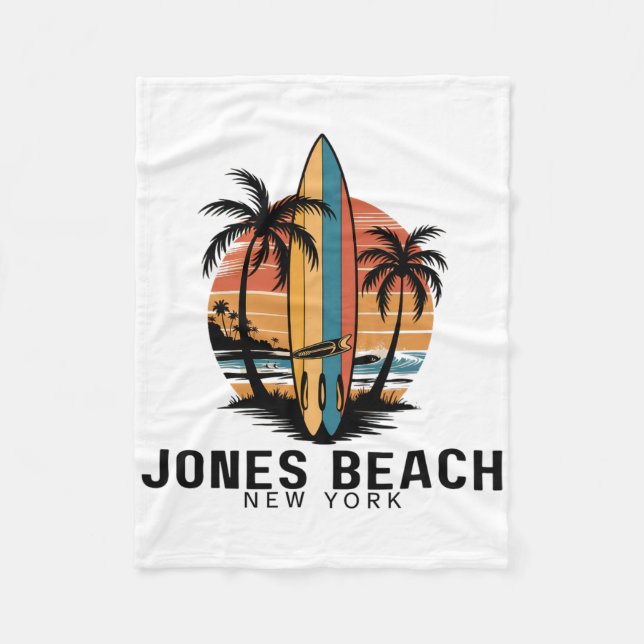 Jones Beach New York Surfing Surfer _1  Fleece Blanket (Front)