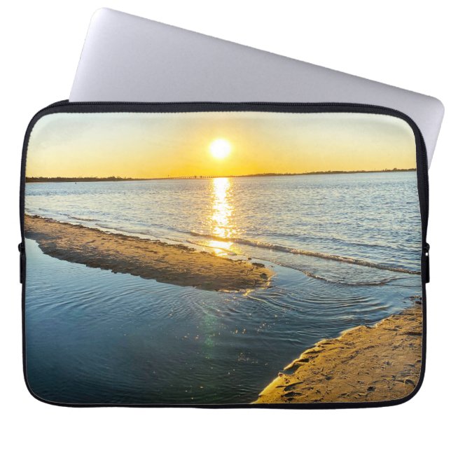 Jones Beach Sunset Beach NY Print laptop sleeve (Front)