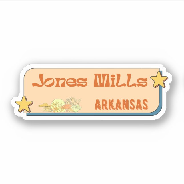 Jones Mills, Arkansas  Sticker (Front)