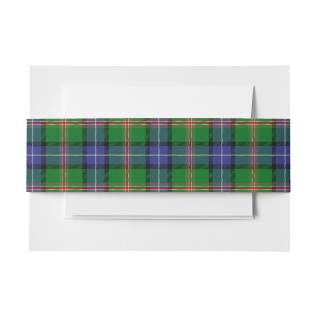 Jones Scottish Tartan Belly Band Invitation Belly Band (Front Example)