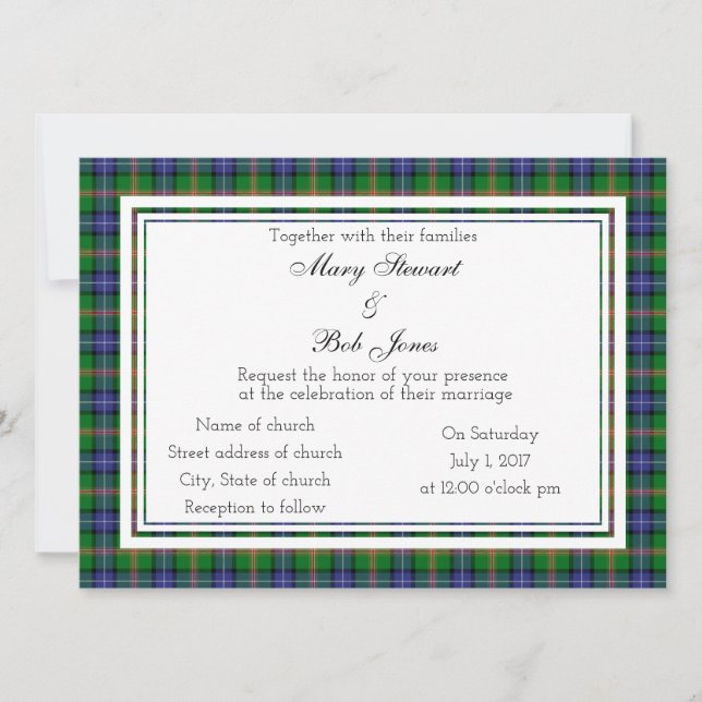 Jones Scottish Wedding Invitation (Front)