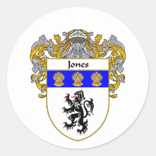 Jones Welsh Coat of Arms (Mantled) Classic Round Sticker