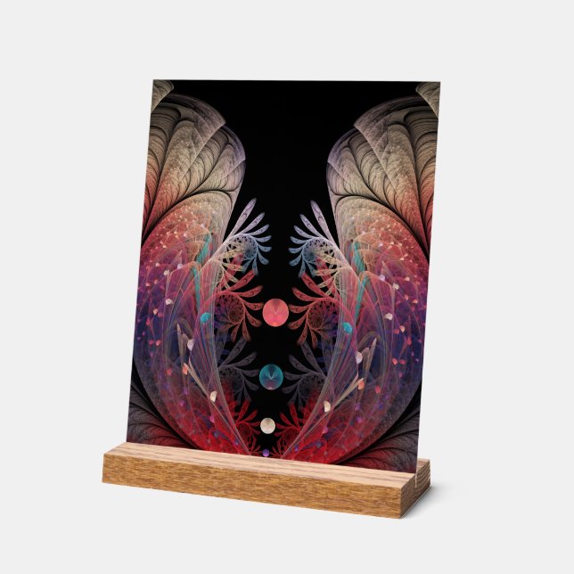 Jonglage Abstract Modern Fantasy Fractal Art Acrylic Sign (Angle)