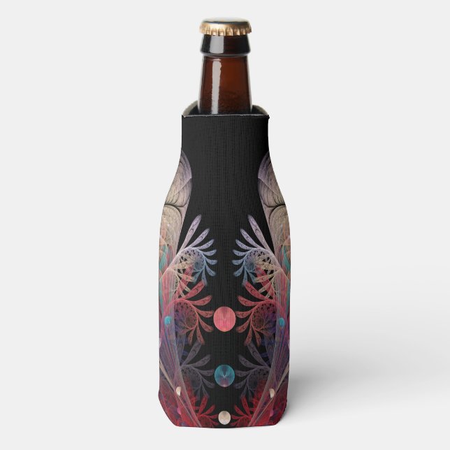 Jonglage Abstract Modern Fantasy Fractal Art Bottle Cooler (Bottle Front)
