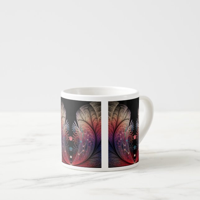 Jonglage Abstract Modern Fantasy Fractal Art Espresso Cup (Front Right)