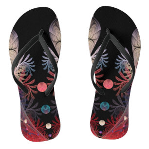 Jonglage Abstract Modern Fantasy Fractal Art Flip Flops