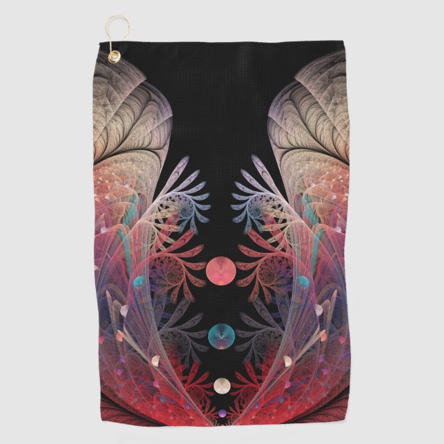 Jonglage Abstract Modern Fantasy Fractal Art Golf Towel (Front)