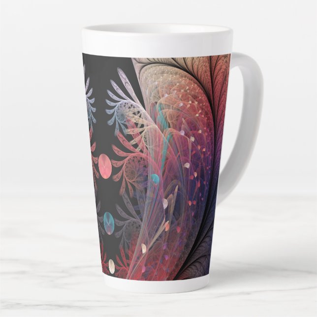 Jonglage Abstract Modern Fantasy Fractal Art Latte Mug (Right Angle)