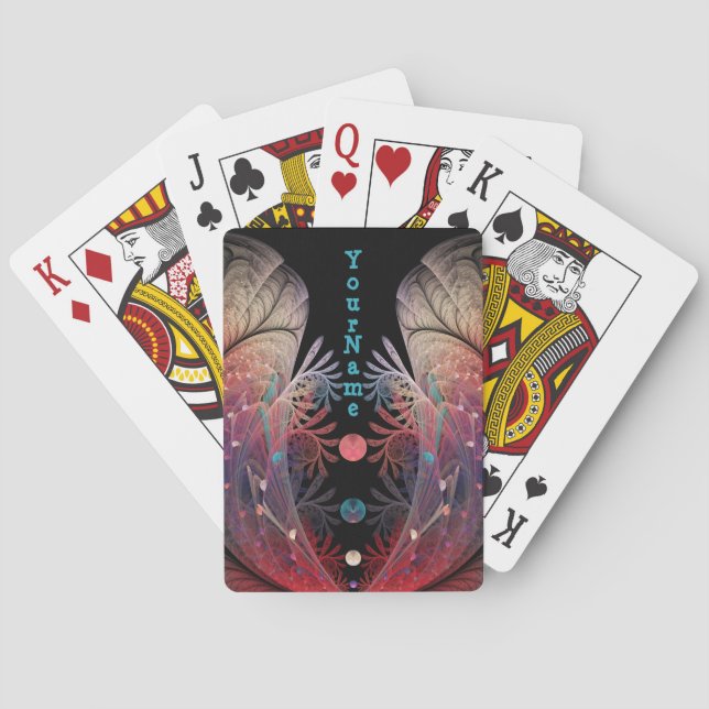Jonglage Abstract Modern Fantasy Fractal Art Name Playing Cards (Back)