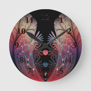 Jonglage Abstract Modern Fantasy Fractal Art Round Clock