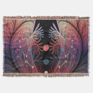Jonglage Abstract Modern Fantasy Fractal Art Throw Blanket