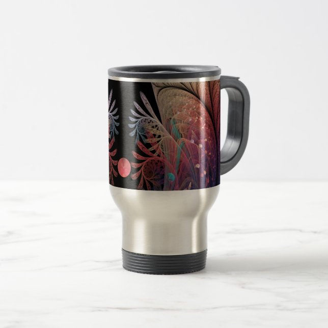 Jonglage Abstract Modern Fantasy Fractal Art Travel Mug (Front Right)