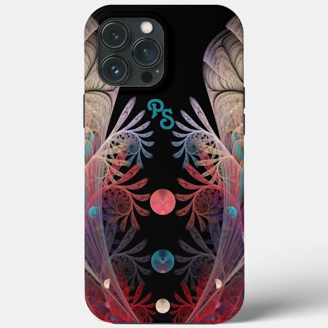 Jonglage Abstract Modern Fantasy Fractal Initials Case-Mate iPhone Case (Back)