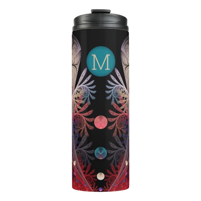 Jonglage Abstract Modern Fantasy Fractal Monogram Thermal Tumbler (Front)