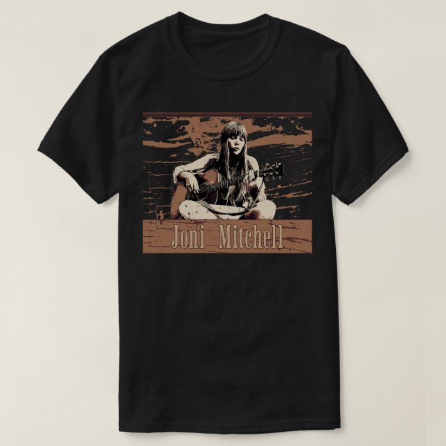 Joni mitchell Brown Vintage T-Shirt (Design Front)