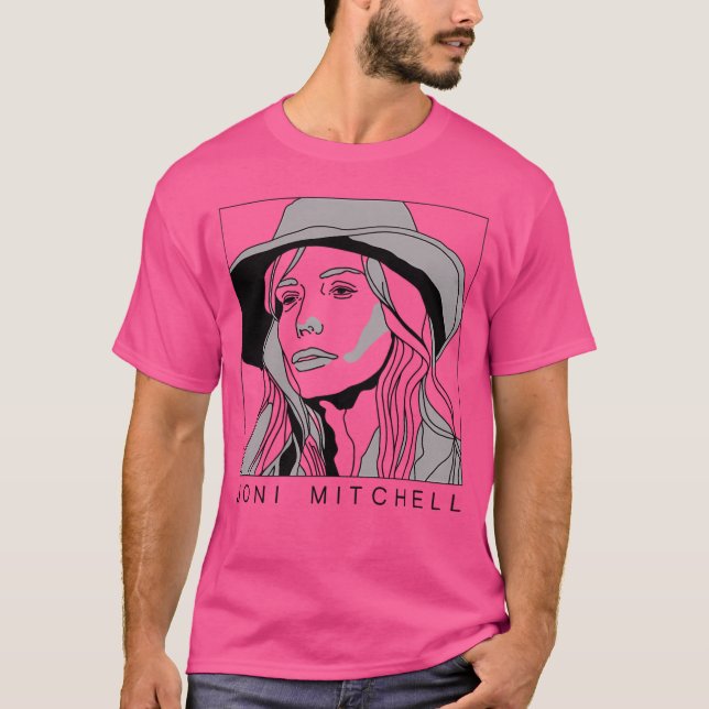 Joni Mitchell  Minimal Style Fan Art Design T-Shirt (Front)