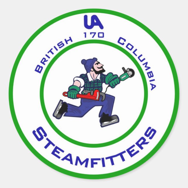 jonny-canuck-steamfitter classic round sticker (Front)