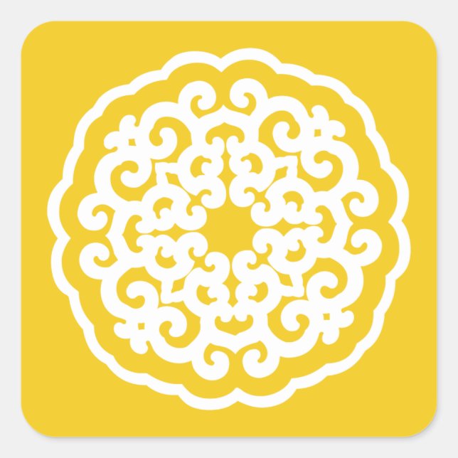 Jonquil Asian Moods Mandalla Square Sticker (Front)