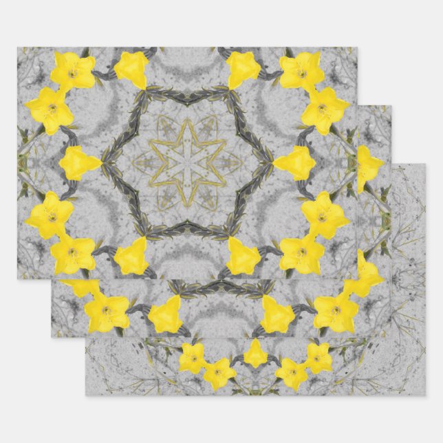 Jonquil Harmony Wheel  Wrapping Paper Sheet (Set)
