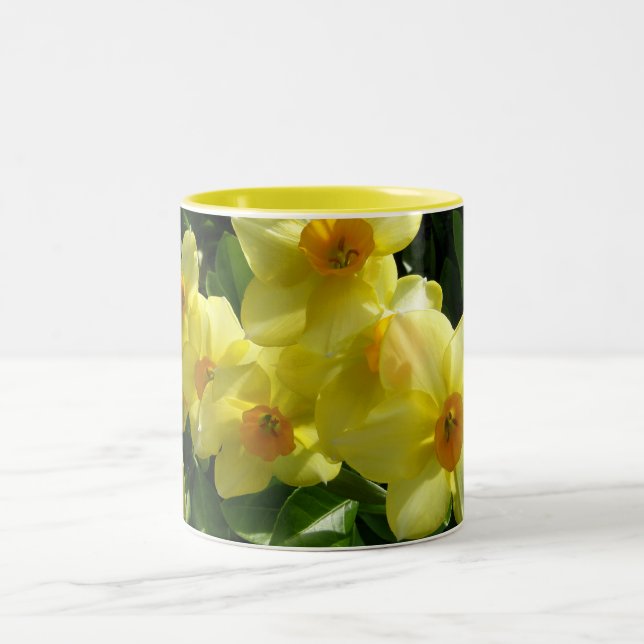 Jonquils/Daffodils/Narcissus Two-Tone Coffee Mug (Center)