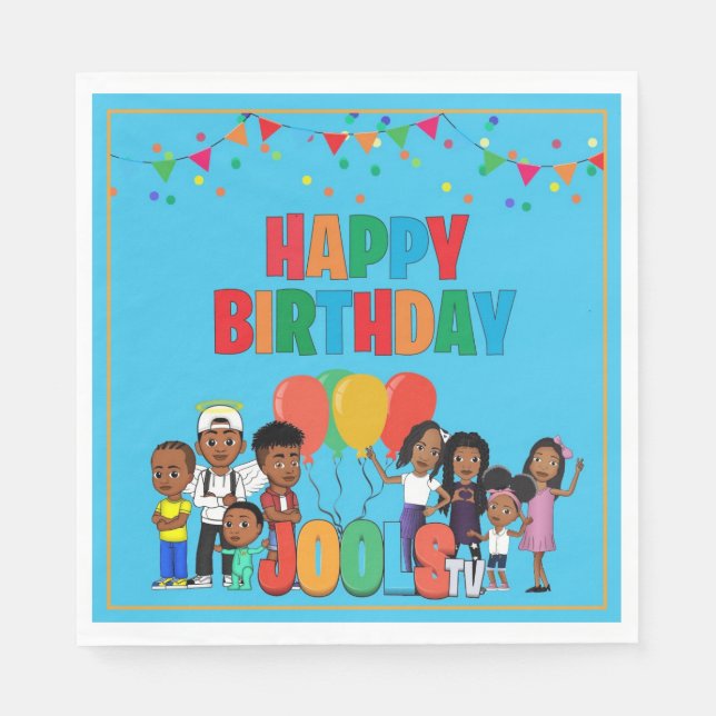 JOOLS TV®️ Blue Paper 6.5 in Napkins (Front)